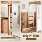 GameGem 4 Step Ladder Folding Step Stool, Foldable Ladder with Ergonomic Heightened Top Grip, Tall Step Ladder with Widened Anti-Slip Pedal for Closet, 330Lbs Load, Fold Thin and Tight, Cream White