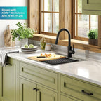 KRAUS Oletto Single Handle Pull Down Kitchen Faucet with QuickDock Top Mount Installation Assembly in Matte Black, KPF-2620MB