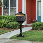 Polar Aurora Mailbox Cast Aluminum Black Mail Box Postal Box Security Heavy Duty New