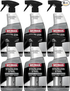 Weiman Stainless Steel Cleaner and Polish - Protects Appliances from Fingerprints and Leaves a Streak-Free Shine for Refrigerator, Dishwasher, Oven, Grill, 22 oz, 6 Pack