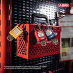 ABUS Green Pack of 10 Lockout Tagout Premium Solid Body Safety Padlock Set - OSHA Compliant Loto Locks Insulated Against Electric Shock, Keyed Different, 1 Key Per Lock