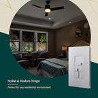 TOPGREENER Kalide Combo Dimmer Switch with 3-Speed Fan Control, Light and Fan Combination Switch, Single Pole, 2.5A, 200W LED/CFL, Neutral Wire Not Required, TGDSFS3-SV, Silver