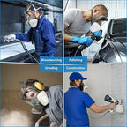 Reusable full Face Cover, Full Face Respirator Mask, Organic Vapor Gas Mask with Activated Carbon Filters Anti-fog Gas Cover Against Dust Fume for Painting, Polishing, Welding, Staining, Cutting