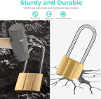 US-81/40L-2P Long Shackle Keyed Padlock (Keyed Alike, Waterproof, Solid Brass Lock) for Sheds, Storage Unit, School, Gym Locker, Fence, Toolbox, Hasp, Storage- 1-9/16 in. (40 mm L) *2