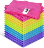 Microfiber Cleaning Cloths, 15 Pack Cleaning Rags, Wet and Dry Use Cleaning Towels, Highly Absorbent and Soft Feel, Lint Free, Streak Free, 11.5"X11.5"(Red/Yellow/Green/Blue/Purple)
