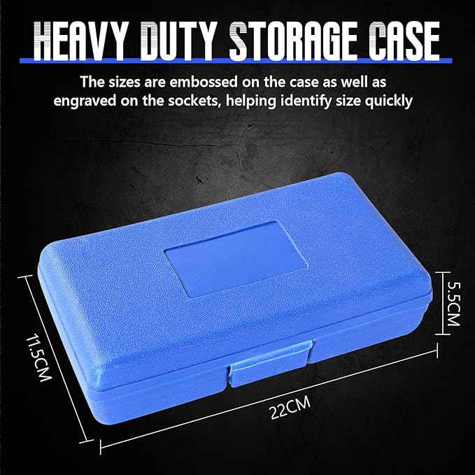 Drive Male Female Torx Star Bit Socket E-Socket Set Handheld Tool - 34 Pcs, Star Socket Set For Hand Use Work On Cars, Trucks, Machinery, and Other Jobs With Storage Case, Blue