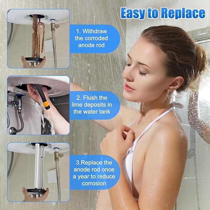 Saillong 5 Pieces RV Water Heater Elements Include 2 Anode Rod 1 Electric Heater Element 1 Dual Hex Wrench and 1 Tape Replacement Kit Compatible with Suburban RV Parts