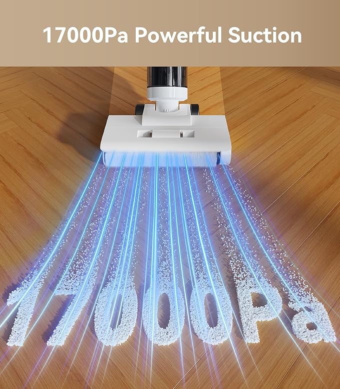 JONR ED20 Pro 4-in-1 Cordless Wet Dry Vacuum Cleaner, 17000 Pa Vacuum Suction Power, Self-Cleaning and Automatic Drying with One Click, Intelligent Voice Reminder