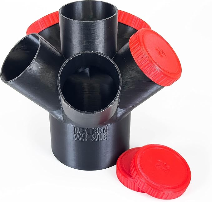 4" to 2-1/2" 6-Way Dust Collection Splitter Junction Fitting, Multi Port Fits Standard Hoses and Shop Vac Accessories, Dust Medusa