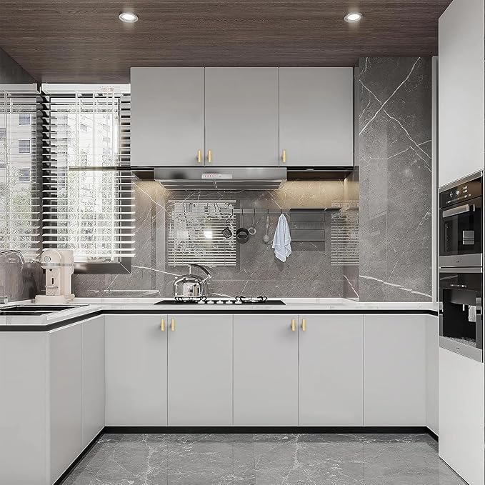 Asidrama 10 Pack Brushed Gold Kitchen Cabinet Knobs Cabinet Hardware Zinc Knobs for Dresser Drawers