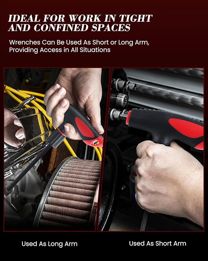 Lichamp 8 Pieces SAE T Handle Allen Wrench Set, 5/64-3/8 Inch, Ball Head, Standard Long Tee Handle Allen Hex Key Set, Heavy Duty Excellent