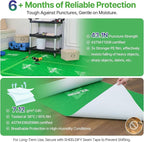 39"x200' Heavy-Duty Floor Protection | Construction Grade Carpet Protector | Drop Cloth Plastic Film for Hardwood Floors | Waterproof Painters Covering with No Residue(Mint Green)