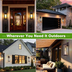 Dusk to Dawn Outdoor Wall Light Fixtures - 2 Packs Exterior Waterproof Outdoor Lighting, Modern Porch Sconces Wall Mounted Lighting, Industrial Anti-Rust Matte Outside Lantern for Front Door