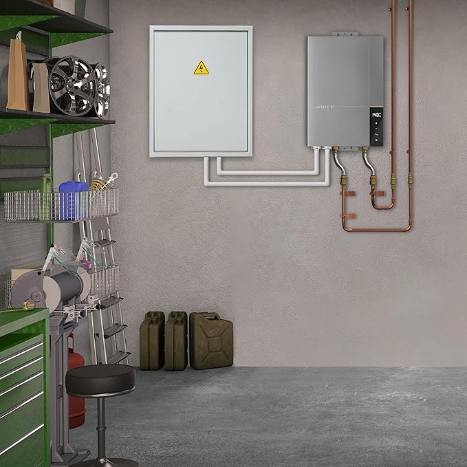 36kW Tankless Electric Water Heater 240V, Instant On-Demand Endless Hot Water, Up to 8.7 GPM, LED Temperature Display, Whole House Supply, WiFi Control, ETL Certified