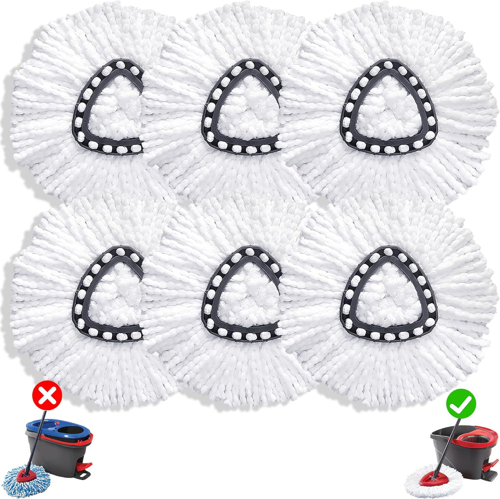 Mop Head Replacement for Ocedar Mop Heads Replacements, Spin Mop Refills with Premium Microfiber - Easy to Clean and Machine Washable, 6 Pack Replace Head