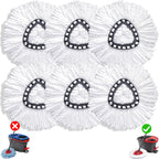 Mop Head Replacement for Ocedar Mop Heads Replacements, Spin Mop Refills with Premium Microfiber - Easy to Clean and Machine Washable, 6 Pack Replace Head