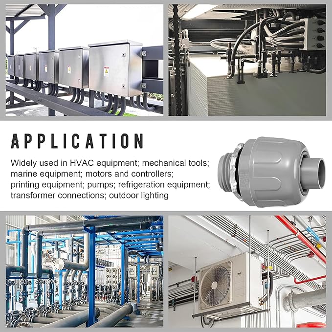 1/2 Inch Liquid Tight Connector PVC Electrical Conduit Fittings Straight 180 Degree Flexible Conduit Connector for Home Kitchen Bathroom Tube Tool Supplies (30 Pcs)