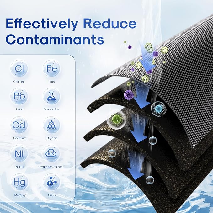 ICEPURE 5 Micron 4.5" x 10" CTO10BB-KDF Whole House Water Filter Coconut Shell Activated Carbon and KDF Heavy Metal Removal Water Filter Replacement for Home, 2PACK