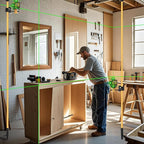 Laser Level Pole 13.8 foot/4.2m With 5/8&1/4 interface screws (6.25 inches/2.36 inches) thread for Rotary and Line Lasers,with multifunctional gimbal