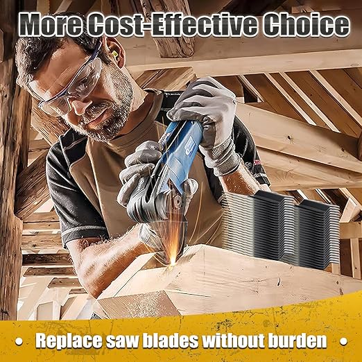 20PCS Oscillating Tool Blades, Professional Universal Titanium Oscillating Saw Blades Multitool Blades Kits for Wood Plastics Metal, Dewalt Ryobi Fein Milwaukee（1 titanium blade 19 wood blades）