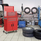 Goplus Tool Chest, 6 Drawers Extra Large Rolling Too Storage Cabinet with 4” Universal Lockable Wheels, Auto Lock, Protective Liner, 2-in-1 Heavy Duty Tool Box for Garage, Workshop