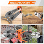 3 Piece Bolt Cutter Pliers Set, 14" Heavy Duty Bolt Cutter, 8" Mini Cutter & 8" Wire Rope Cutter with Storage Bag, CR-V Steel Blades for Chains, Locks, Barbed Wire