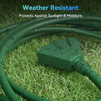 K KASONIC - 25 Ft Extension Cord with 3 Outlets, UL Listed 16/3 SJTW, 3-Wire Grounded, 13A 125V 1625W for Indoor/Outdoor Use - Green