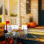Happy Thanksgiving Mailbox Covers Magnetic Oversized Fall Gnomes Pumpkins Mailbox Cover Large Size 25.5x21 Inch Decor Black White Plaid Letter Post Box Wraps for Garden Outdoor