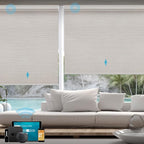 SmartWings Motorized Smart Blinds with Remote, Custom Automatic 100% Blackout Roller Shade Compatible with Alexa/Homekit/Google, Electric Smart Blinds for Indoor Windows, Essential Cream