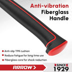 ARROW 20oz Straight Claw Hammer with Magnetic Nail Holder, Smooth Face and Forged Steel Head, Shock-Absorbing Fiberglass Handle, for Carpentry and General Purpose