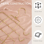 ZEDODIER Tank Top Hanger, 2 Pack Space Saving Bra Hangers, Non-Slip Hanging Sport Bras Holder, Closet Organizers and Storage for Camisoles Tank Tops Bras Ties Swimsuits Strappy Dress, Gold