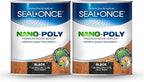 Seal-Once Nano+Poly Penetrating Wood Sealer with Polyurethane - Premium Waterproof Sealant -2 Gallon & Black