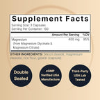 Magnesium Complex 400mg Supplement, 300 Capsules | Magnesium Glycinate + Citrate Elemental Forms – Essential Minerals for Heart, Muscle, & Digestion Support – Non-GMO & No Gluten