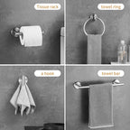 Bathroom Hardware Set 10 Pieces, Stainless Steel Towel Bar Set Includes 16 inch Towel Bar, Towel Hook, Towel Ring Toilet Paper Holder