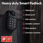igloohome New Smart Padlock 2 (SP2) 2-Pack, The Toughest Smart Padlock – Generate Access from Anywhere with The Mobile app (iOS/Android) – No WiFi Needed, Waterproof & Rechargeable