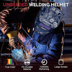 ARCCAPTAIN Large Viewing Screen Welding Helmet, 1/1/1/1 Top Optical Clarity Auto Darkening Welding Hood, 4 Arc Sensor 1/25000s Response Time True Color Weld Hood Helmet HSH-S800 Flower