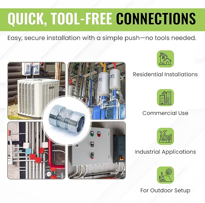 SELECT 5 Pack Lighting Threadless Coupling, 2 Inch Zinc Plated Steel Coupling, Electrical Conduit Fittings for Indoor and Outdoor Use