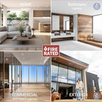 NUWATT 12 Pack 4 Inch 2 Hour FIRE Rated Baffle LED Recessed Lighting, 27K/30K/35K/40K/50K 5CT Selectable, Dimmable, 900LM, IC Rated, 4in Anti-Glare Wafer Lights, Wet Rated Downlight, No Tenmat Needed