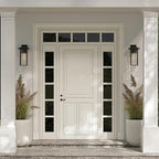 Kichler 20" Capanna 1-Light Extra-Large Wall Light with Clear Water Glass in Textured Black, for Porch, Patio, Garage, Front Door, (20" x 10.75"), 49928BKT