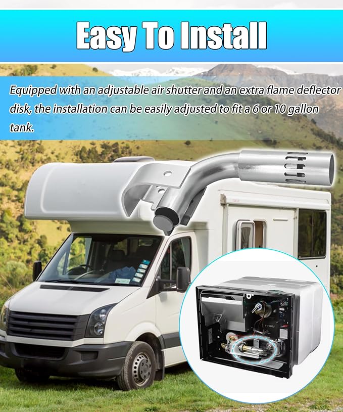 Water Heater Main Burner Tube Fits For Atwood RV Water Heaters 6 & 10 Gallon Tank With Replaceable Flame Deflector Disk Replace 91638