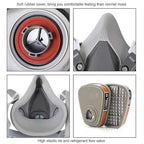 2 Pack 6200 Half Face Paint Respirator Mask with Filters, Active Carbon Gases Chemicals Respirator for Vapors, Dust,Formaldehyde, Sanding, Polishing, Spraying,Machine Polishing and other Work