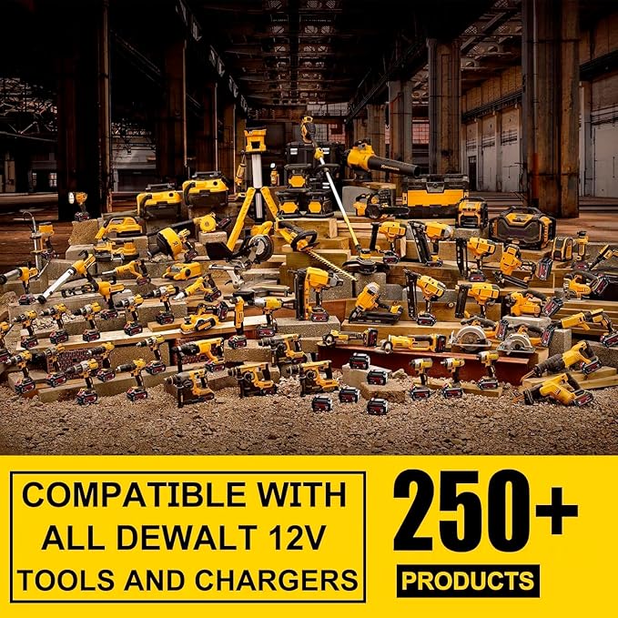 12V DCB120 2.0Ah Battery Replacement for DeWalt 12v Max Battery DCB120 DCB121 DCB123 DCB122 DCB124 DCB125 DCB127,Compatible with DeWalt 12V power Tools , Lightweight Lithium UL Certified (2-Pack)