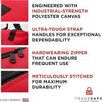 TRADESAFE Lockout Tagout Bag for Loto Devices - Polyester Canvas Lock Out Tag Out Kit, Heavy Duty Lockout Bag with Handles, 9-3/8 x 5-1/2 x 4-5/16 inches