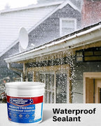 Polyurethane Waterproof Coating, 1 Gallon, White Waterproof Sealant for Roof, Concrete, Wall, Multi-Surface Leak Repair Coating, Durable Water-Based Rubber Sealant Indoor & Outdoor
