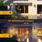 2 Pack Motion Sensor Outdoor Lights, 3 Adjustable Lighting Modes Porch Lights, Dusk to Dawn Exterior Lighting Fixture, Waterproof Outside Wall Lantern Sconce for House, Garage, Front Porch, ETL Listed