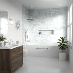 Lava Odoro Modern 3-Setting Square Shower and Tub Faucet Set with Shower Head and Handheld Sprayer Brushed Nickel, Rainfall Shower System with Tub Spout, Shower Valve Trim Kit, SF103-BN-T