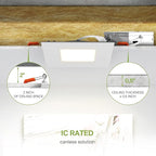 ASD 6 Pack LED Recessed Square Ceiling Light 6 Inch with Round Back, 5 CCT 2700K-5000K, Ultra-Thin Dimmable Wafer Lights with Junction Box, 15W 1266LM Canless Recessed Lighting, Slim LED Downlight, UL