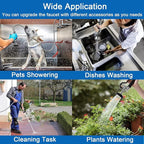 Commercial Wall Mount Kitchen Sink Faucet with Sprayer - 21" Height 8 inch Center, Add-on 8" Swing Spout Pre-Rinse Sprayer for 1 or 2 Compartment Sink