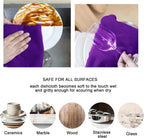 kimteny 13x28 Inches Kitchen Cloth Dish Towels, 400 GSM Premium Dishcloths, Super Absorbent Coral Velvet Microfiber Cleaning Cloths, Fast Drying Rags for Washing Dishes (12 Pack, Purple)
