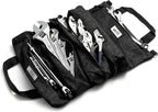 Official Voyager Tool Roll Bag - Easy to Carry 5-Pocket Roll Up Tool Bag - Durable 20oz Canvas, Rust-Proof YKK Zippers & Secure Buckle - A Gift for Dads, Mechanics, Electricians & Hobbyists | Black